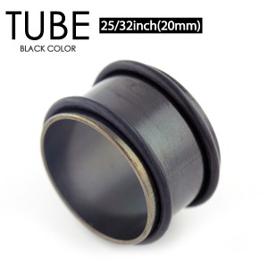 【メール便対応】チューブ ブラック 25/32inch(20mm) BLACK カラー 両側をゴムで固定 定番ボディーピアス アイレット スタイリッシュ イ