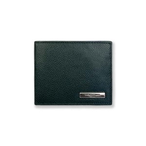GREEN HIROKO KOSHINO（ヒロコ コシノ） リアルレザー エンボス加工 中ベラ付き 二つ折り財布 ウォレット（hhaa018） (GREEN)