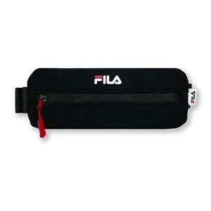 BLACK×RED 全5色 FILA（フィラ） スリムデザインスポーツ ウエストバッグ ポーチ(81fl07) (BLACK×RED)