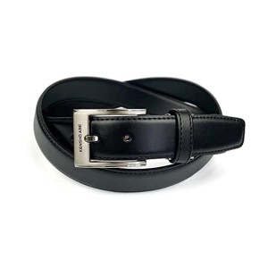 ブラック 日本製 KENSHO ABE ケンショウアベ リアルレザー プレーンデザインベルト（sak006） (BLACK)