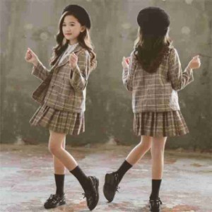 韓国 女の子 フォーマル スーツ 入学式 七五三 セットプリーツスカート ジャケット セットアップ 発表会 制服