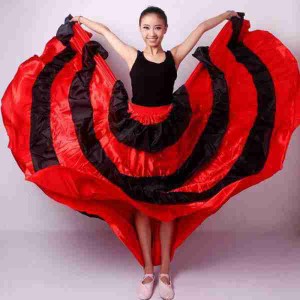 ダンス 衣装 スカート ロングスカート 540 フリル ボトムス ダンス用スカート レディース ダンスウェア フラメンコ 社交ダンス ラテン モ