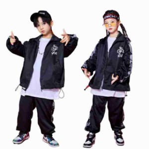 個性的な韓国子供衣装 上下セット ジャケット ダンス衣装 キッズファッション 英字プリントキッズ ベビー マタニティ キッズファッション