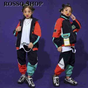 キッズダンス衣装 ダンス衣装 ヒップホップ キッズ ダンス 衣装 セットアップ 子供服 ジャケット コート パンツ  上下セット ジャズダン