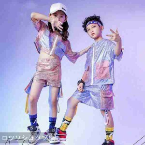 2点 キッズ ダンス衣装 ヒップホップ スパンコール HIPHOP キラキラ チア パンツ ダンスパンツ 子供 女の子 男の子ガールズ ジャズダンス