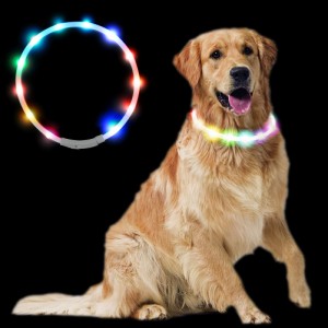 犬用光る首輪 発光 usb充電式 装着簡単 柔らかい 軽量 サイズ調整可能 ペット 猫 LED 安全対策 視認性 3つの発