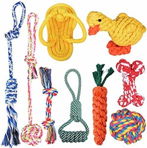 Ninonly 犬ロープおもちゃ 犬おもちゃ 犬用玩具 噛むおもちゃロープのおもちゃ コットン ストレス解消 丈夫 耐久性 清潔 歯磨き 小/中