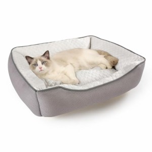 60x50?p 猫 ベッド 犬 ベッド ひんやり ペットベッド ペットクッション 夏用 ペットソファー ふわふわ ３D豆 接触冷感 ペット