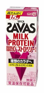 SAVASザバス MILK PROTEIN 脂肪0 ストロベリー風味 200ml×24 明治 ミルクプロテイン