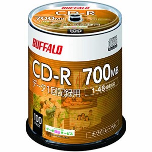 限定 バッファロー データ用 CD-R 1回記録用 700MB 100枚 スピンドル 1-48倍速 ホワイトレーベル RO-CR07D-100P