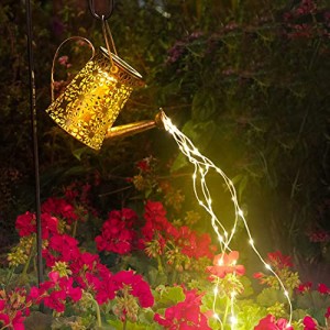 ArilAril ソーラーライト ガーデンライト 飾りライト 屋外 埋め込み式 じょうろ型 庭園灯 飾りライト 置物ライト LEDライト ちらつ