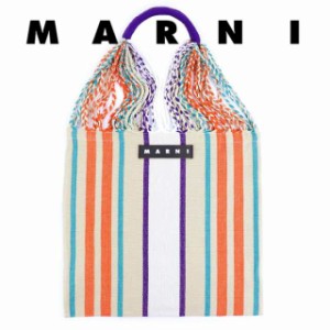 新品 マルニ バッグ マルニフラワーカフェ ハンモックバッグ フレッシュオレンジ ストライプ MARNI  レディースバッグ ハンモックバッグ 