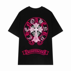 Chrome Hearts クロムハーツ 2024年春夏新作ホースシュープリント＋オーストリアンダイヤモンド半袖Tシャツ 送料無料