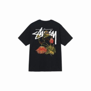 stussy ステューシーのスチュアート西山茶花プリントtシャツ夏の男女と同じゆるいカジュアルな綿半袖上着