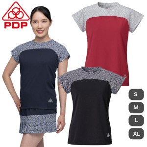 PDP ピーディーピー テニスウェア レディース ゲームシャツ Tシャツ 吸汗速乾 UVカット PTW-4100