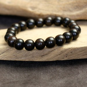 数珠ブレスレット  黒檀 エボニー 10mm 数珠 ブレスレット 木製  メンズ アクセサリー 黒 ウッド ブラック 黒色 シンプル