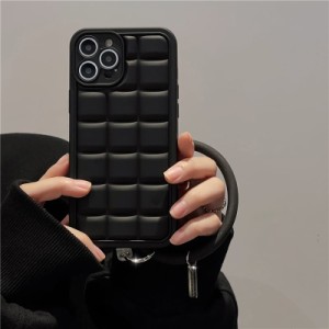 ブロック iPhoneケース  l 落下防止 キューブ ブラック  シンプル スマホケース 韓国っぽ
