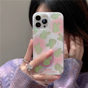 iPhoneケース ウサギ ラビット l ピンク グラデーション キュート 可愛い 大人女子 スマホケース 韓国