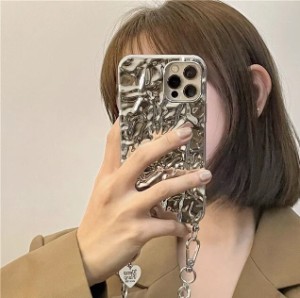 スマホケース  iPhoneケース l 個性的 シェル チェーン付き モダン モード シック  韓国ファッション