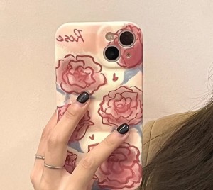 iPhoneケース  スマホケース l ローズ フラワー 薔薇 バラ シリコン きれいめ 大人可愛い  韓国ファッション