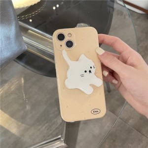 iPhoneケース 猫 ネコ l イエロー かわいい キュート ラブリー おしゃれ  韓国 スマホケース