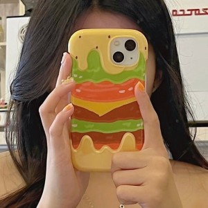 iPhoneケース ハンバーガー フード l アメリカン イラスト 美味しそう かわいい キュート おしゃれ 韓国 スマホケース