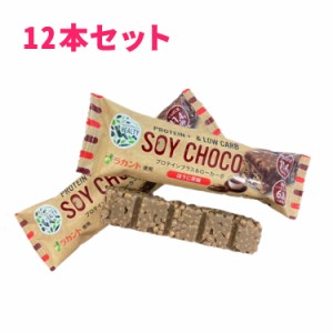 ＜メール便：お一人様1点まで＞【12本セット】HEALTY SOY CHOCO ほうじ茶味 ソイパフクランチチョコレート ソイチョコ プロテインプラス