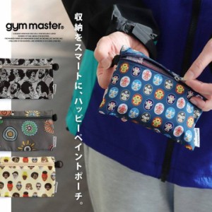 【メール便02】 gym master ジムマスター ポーチ ミニポーチ 小物入れ メンズ レディース 総柄 ハッピーペイント 覆面レスラー お出掛け 