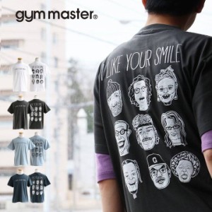 【メール便50】 gym master ジムマスター Tシャツ 半袖 メンズ レディース クルーネック バックプリント 笑顔 ハッピースマイル 綿100％ 