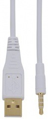AudioComm iPodケーブル shuffleケーブル φ3.5 4極ミニプラグ＋USB端子Aタイプ4ピン 1m IP-C10FU-W 01-7008 オーム電機