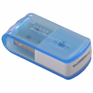 オーム電機 マイクロSDカード専用カードリーダー/ライター ブルー01-3521