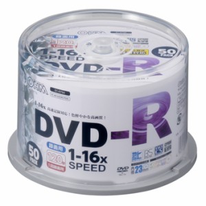 オーム電機 DVD-R 16倍速対応 録画用 50枚入りスピンドル入り PC-M16XDRCP50S 01-0750