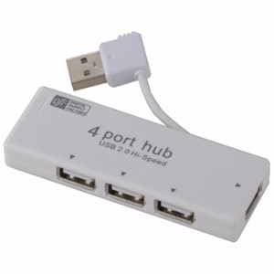 USBハブ 4ポート 収納式 ホワイト PC-SH4PS1-W 01-3501