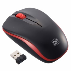 ワイヤレスマウス IR LED ブラック・レッド Mサイズ PC-SMWIM32 K 01-3584