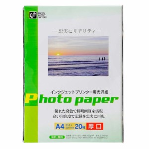 インクジェットプリンター用 光沢紙 Ａ４ ２０枚 PA-CG2-A4/20 01-3686