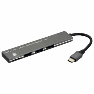 USBハブ 3ポート microSDカードリーダー付き USBTypeCコネクタ｜PC-SH3PC08-H 01-3976 オーム電機