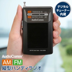 AudioComm 縦型ハンディラジオ AM/FM｜RAD-H250N 03-1271 オーム電機