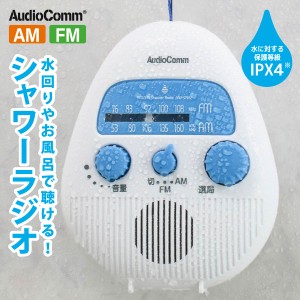 ラジオ AudioComm AM/FMシャワーラジオ｜RAD-S798Z 03-5039 オーム電機