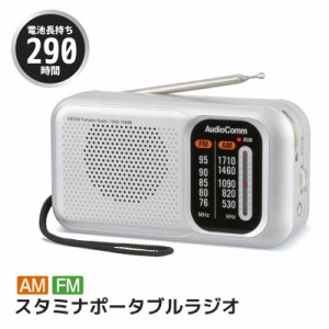 AudioComm スタミナポータブルラジオ AM/FM｜RAD-T460N 03-5540 オーム電機