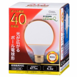 LED電球 ボール電球形 E26 40形 電球色 広配光 密閉器具対応｜LDG4L-G AH92 06-0755 OHM オーム電機