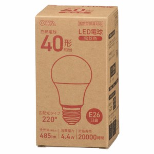LED電球 E26 40形相当 電球色 密閉型器具対応｜LDA4L-G AG56 06-3151 オーム電機