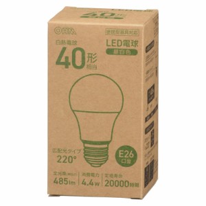 LED電球 E26 40形相当 昼白色 密閉型器具対応｜LDA4N-G AG56 06-3152 オーム電機