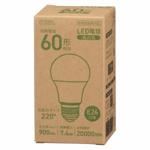 LED電球 E26 60形相当 昼白色 密閉型器具対応｜LDA7N-G AG56 06-3154 オーム電機