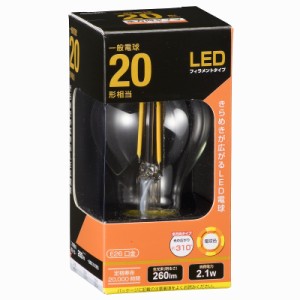 LED電球 フィラメント 一般電球 E26 20形相当 電球色 クリア 全方向｜LDA2L C6 06-3461 OHM