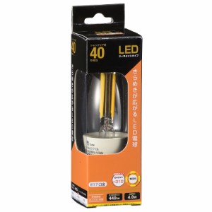 LED電球 フィラメント シャンデリア球 E17 40形 電球色 クリア 全方向｜LDC4L-E17 C6 06-3466 OHM