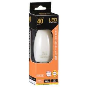 LED電球 フィラメント シャンデリア球 E26 40形 電球色 ホワイト 全方向｜LDC4L W6 06-3475 OHM