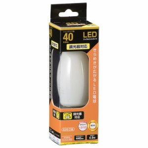 LED電球 フィラメント シャンデリア球 E26 40形 調光器対応 電球色 ホワイト 全方向｜LDC4L/D W6 06-3495 OHM