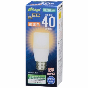 LED電球 T形 E26 40W相当 電球色_LDT4L-G AG20 06-3605 オーム電機