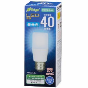 LED電球 T形 E26 40W形相当 昼光色_LDT4D-G AG20 06-3606 オーム電機