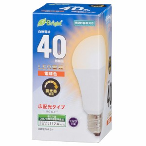 LED電球 E26 40形相当 広配光 密閉器具・調光器対応 電球色_LDA5L-G/D AS20 06-3617 オーム電機